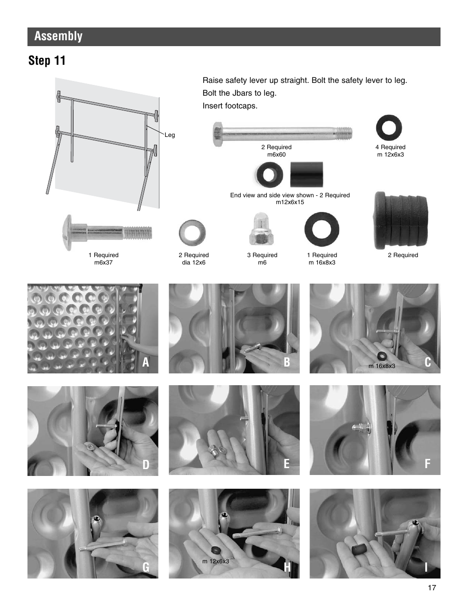Ab c d step 11, Ef assembly, Gh i | Kettler 7136-000-500 User Manual | Page 17 / 28