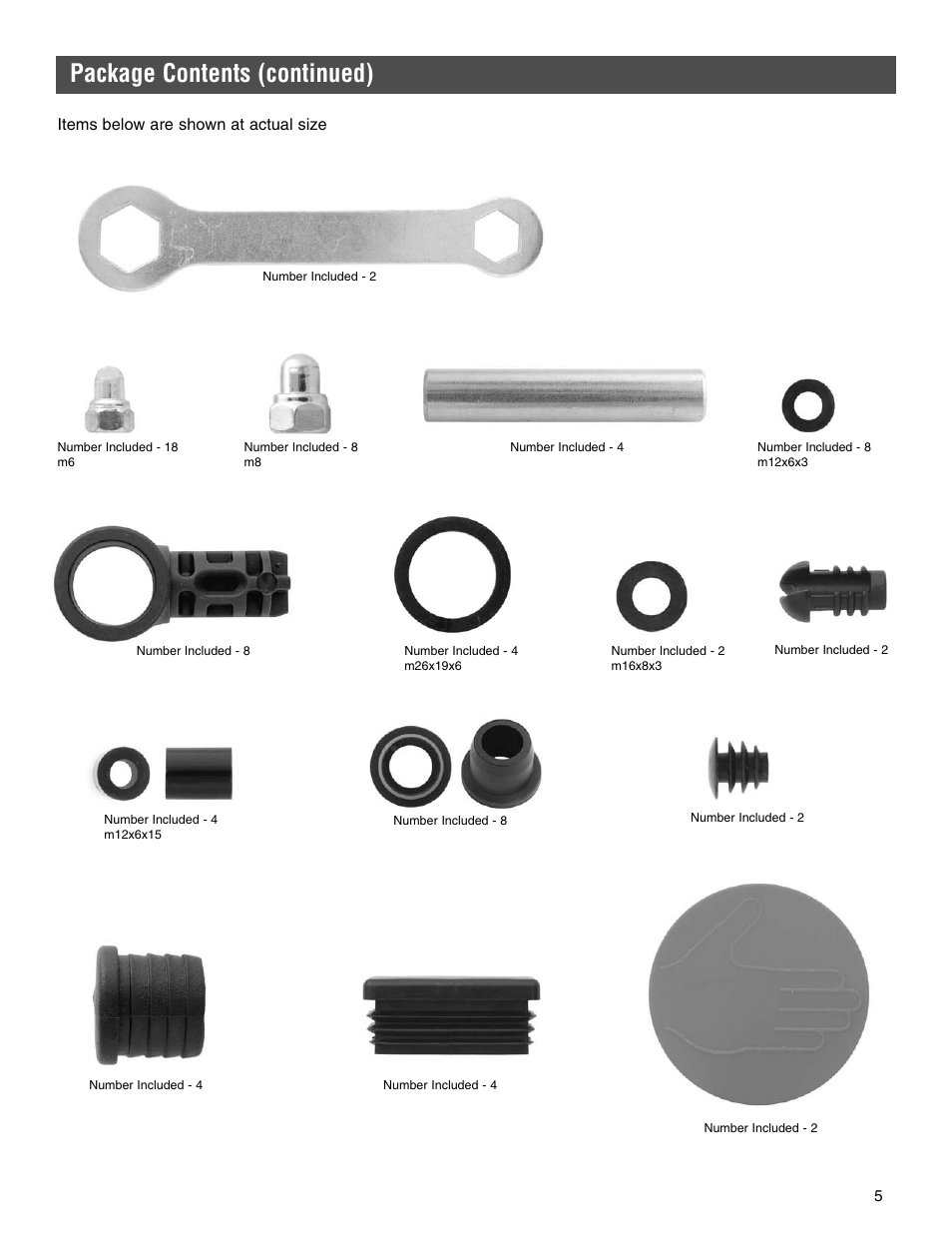 Package contents (continued) | Kettler 7136-000-500 User Manual | Page 5 / 28