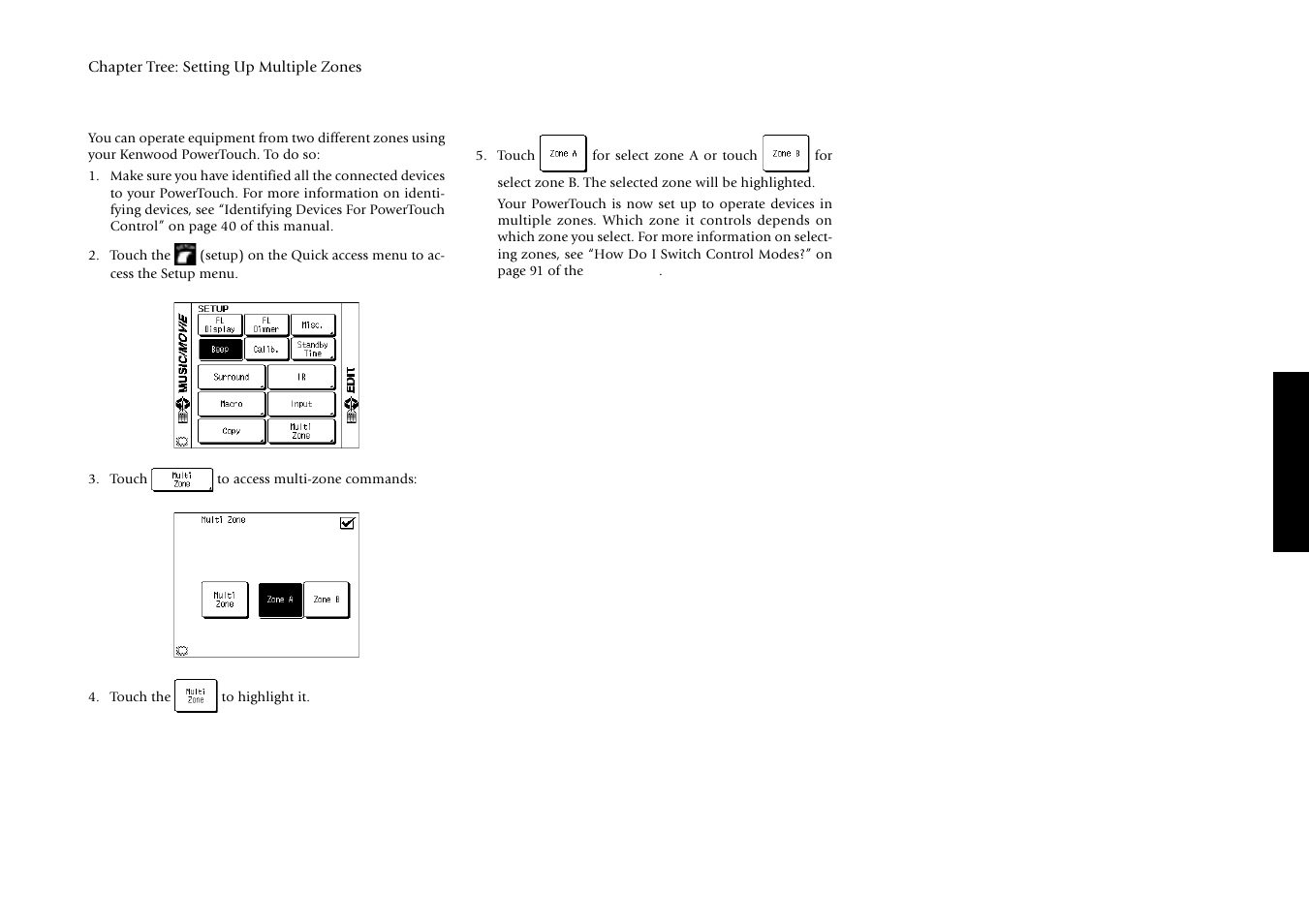 Setting up the powertouch | Kenwood Sovereign VR-5900 User Manual | Page 57 / 66