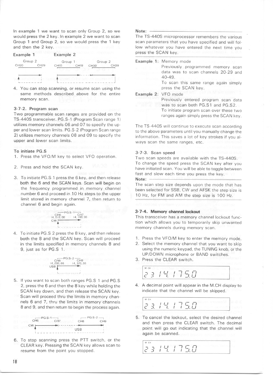 7-4. memory channel lockout | Kenwood TS-440S User Manual | Page 20 / 57