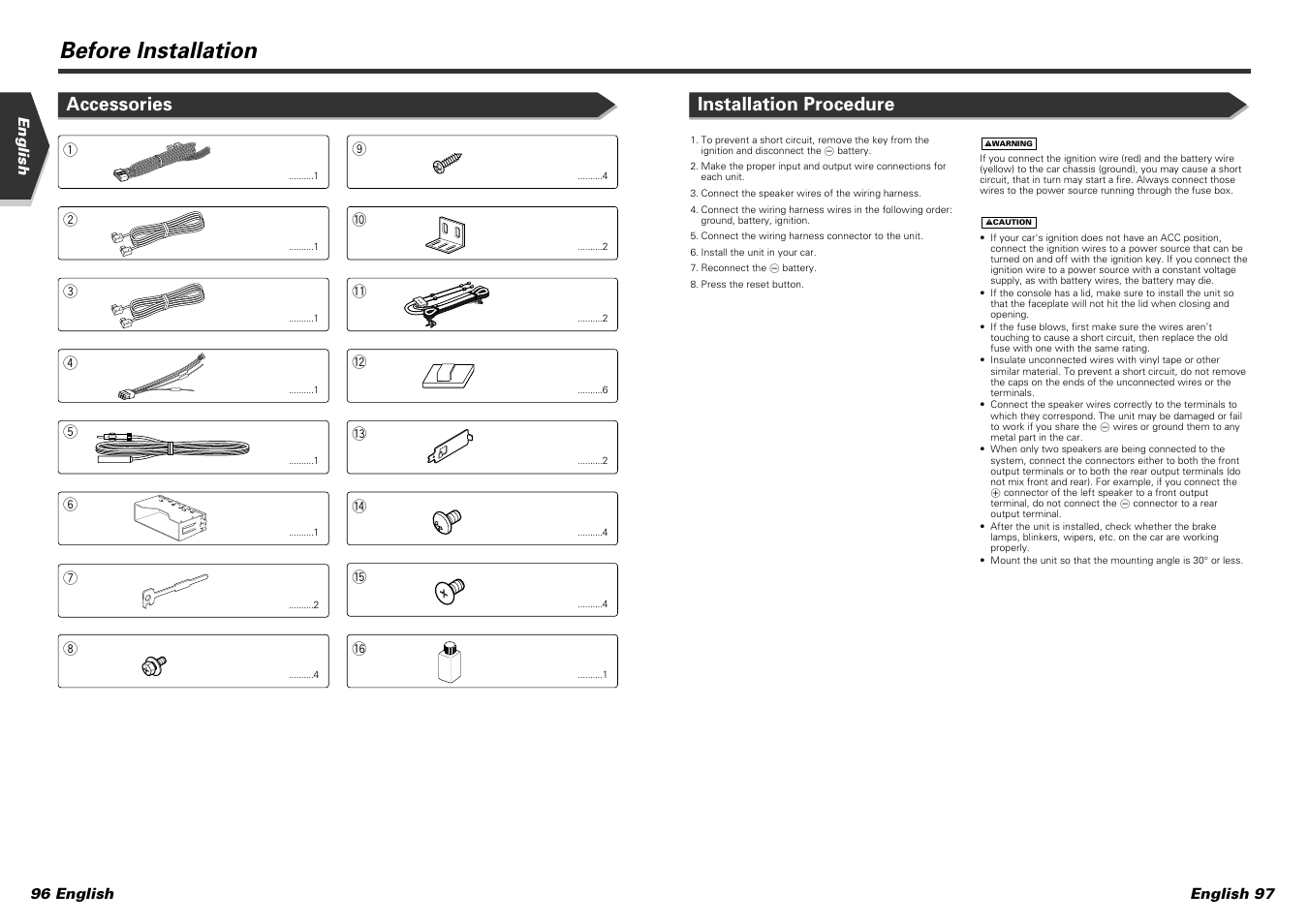 Before installation | Kenwood KVT-915DVD User Manual | Page 49 / 57