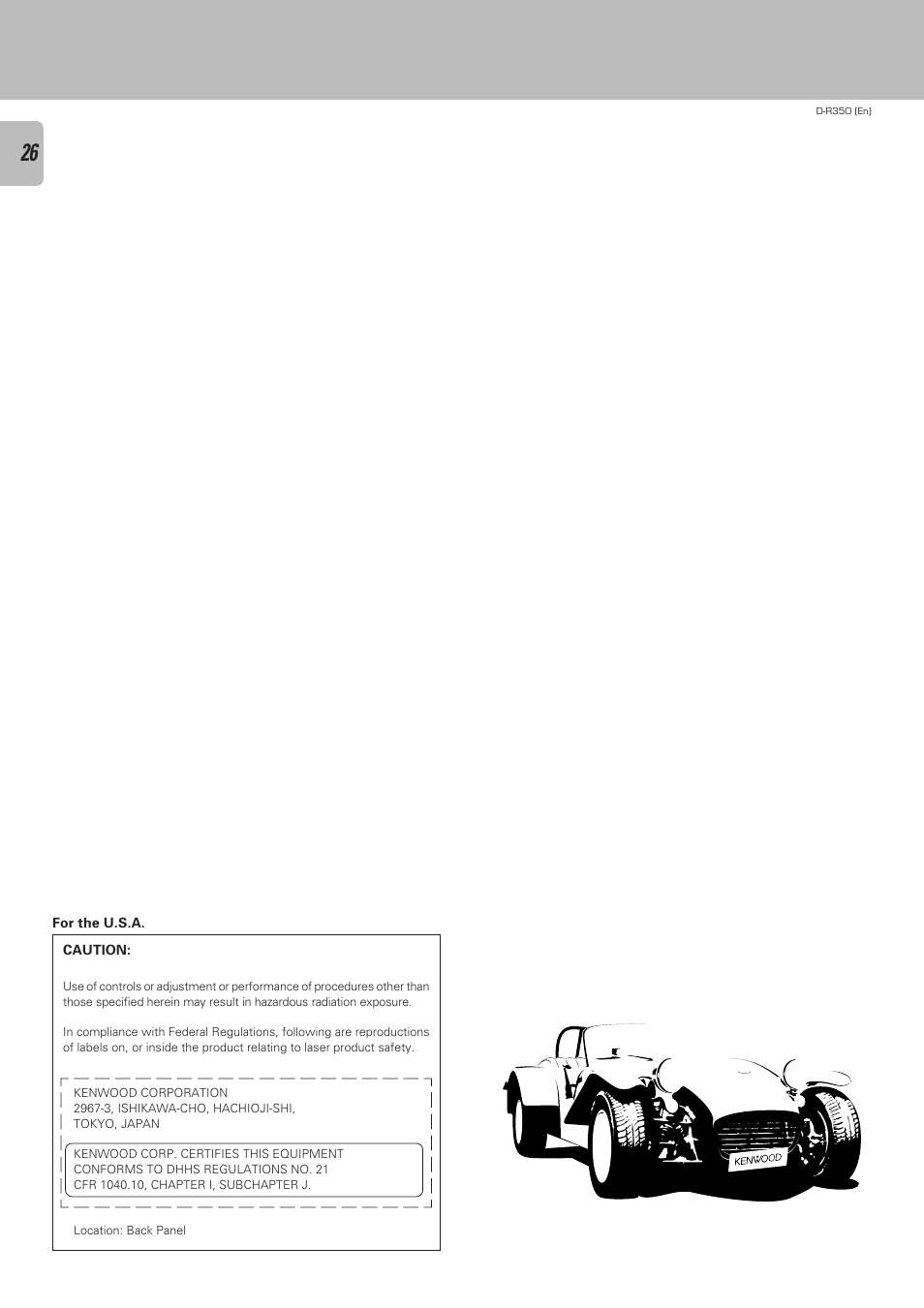 Kenwood D-R350 User Manual | Page 26 / 28