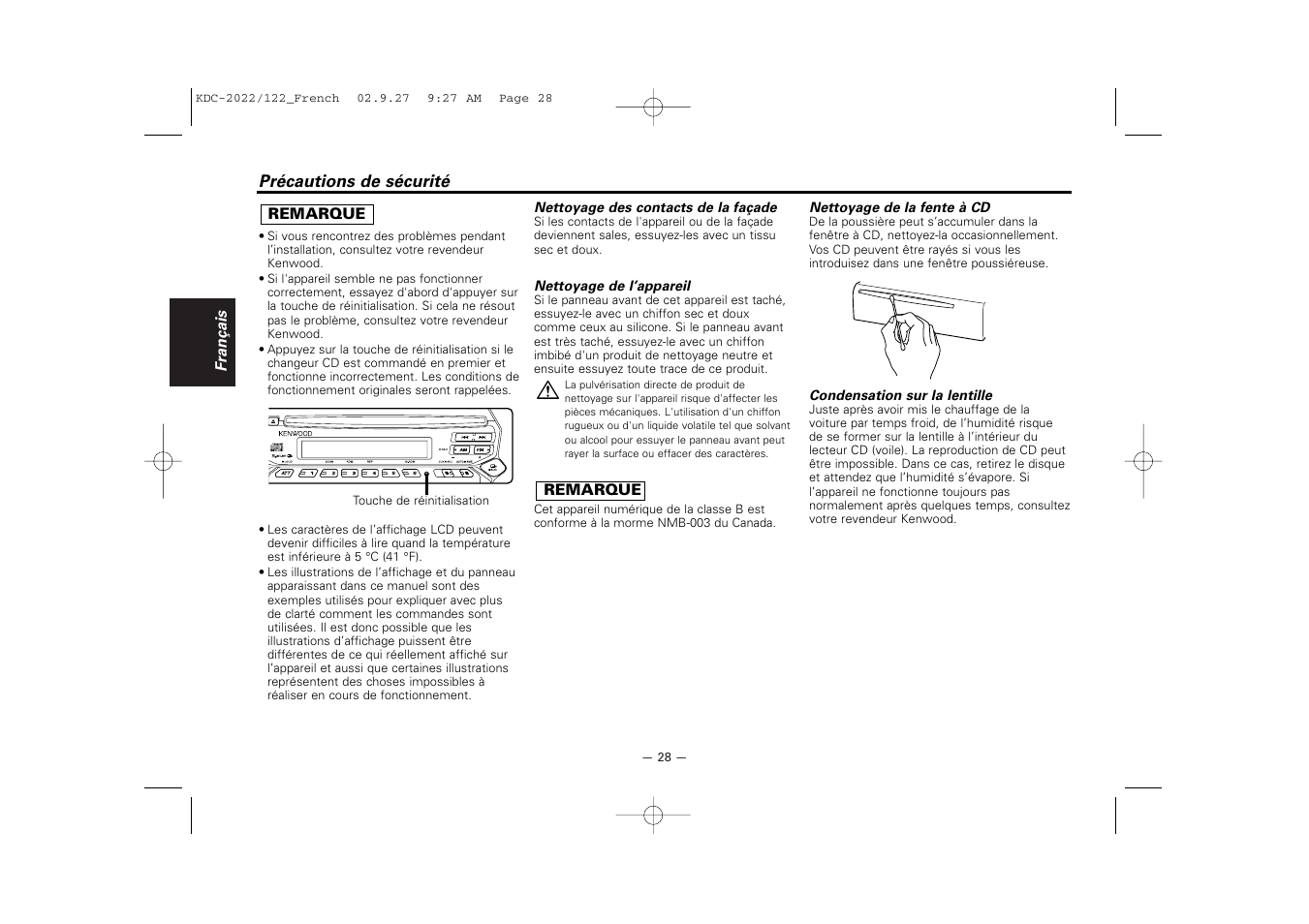 Kenwood KDC-122S User Manual | Page 28 / 92