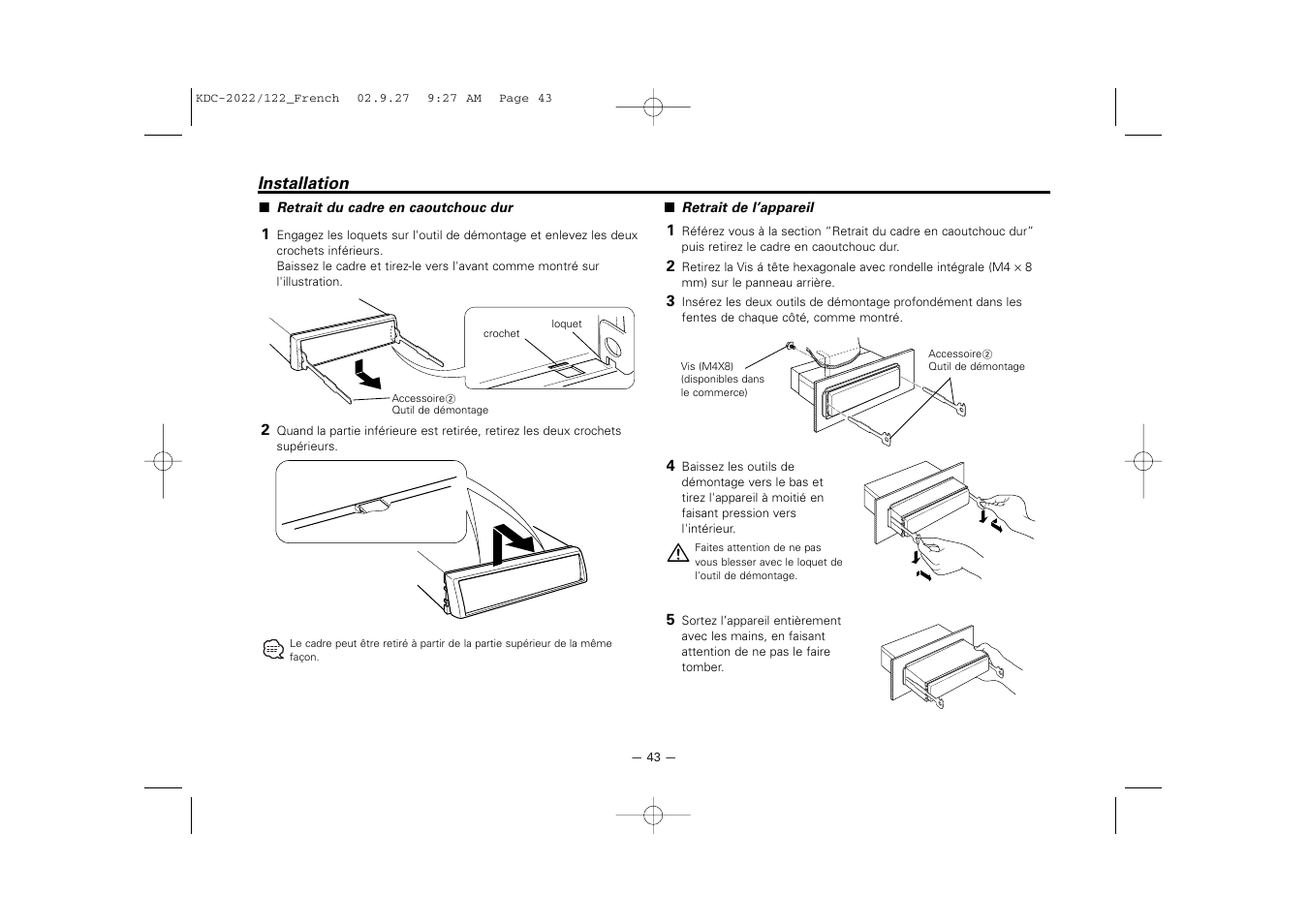 Kenwood KDC-122S User Manual | Page 43 / 92