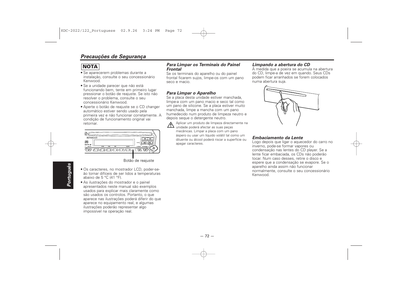 Kenwood KDC-122S User Manual | Page 72 / 92