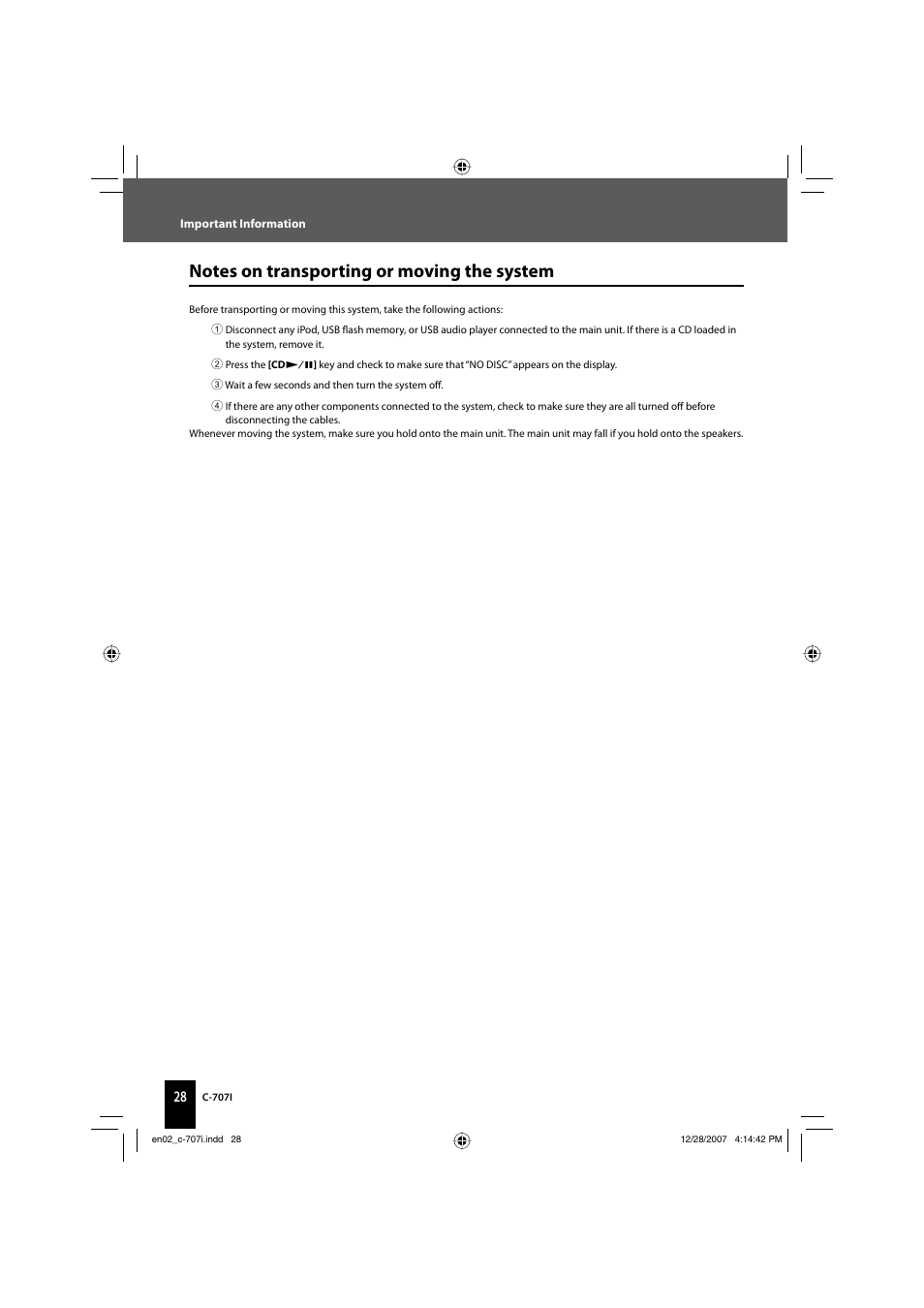 Kenwood C-707I User Manual | Page 28 / 84