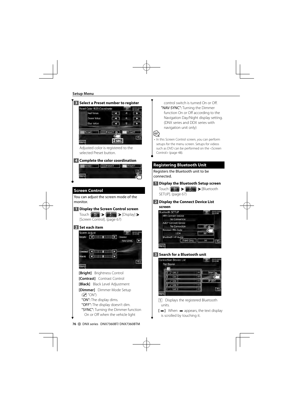 Kenwood DNX7360BTM User Manual | Page 76 / 112