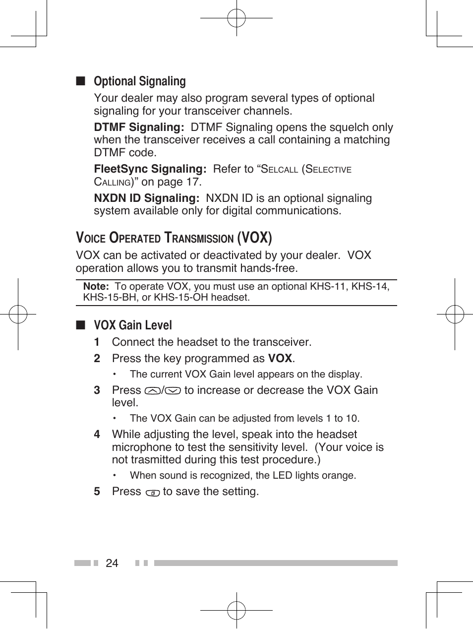 Vox) | Kenwood NEXEDGE NX-411 User Manual | Page 37 / 44