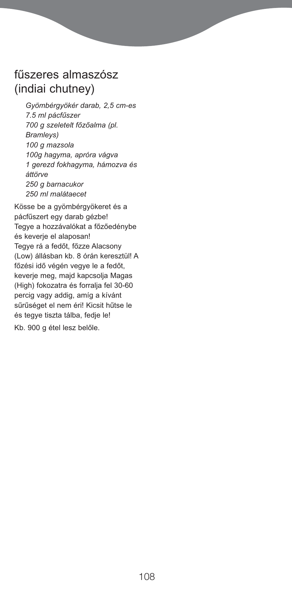 Fűszeres almaszósz (indiai chutney) | Kenwood CP707 User Manual | Page 108 / 141