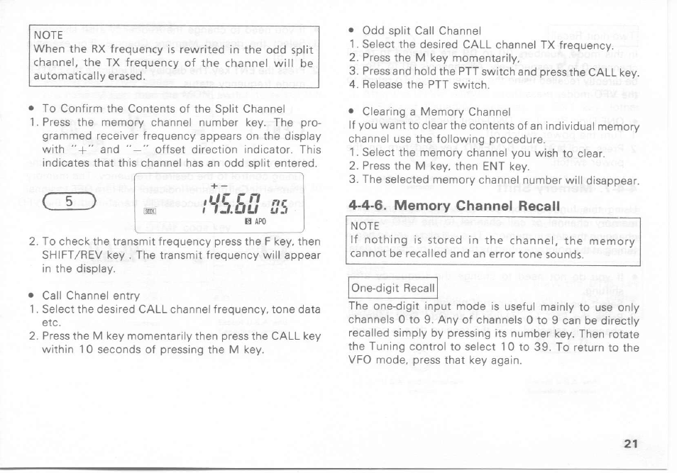 4-6. memory channel recall | Kenwood TH-27A User Manual | Page 21 / 53