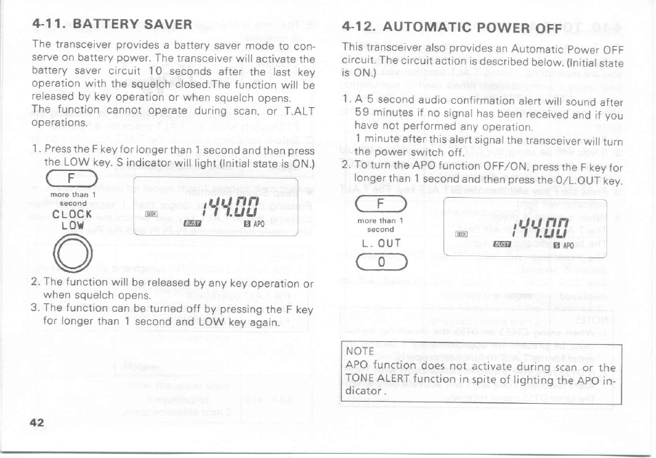 12. automatic power off, Automatic power off | Kenwood TH-27A User Manual | Page 42 / 53