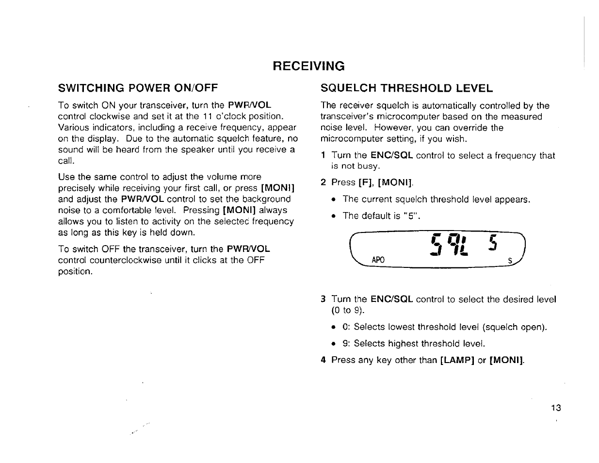 Receiving, J i l | Kenwood TH-42A User Manual | Page 19 / 78