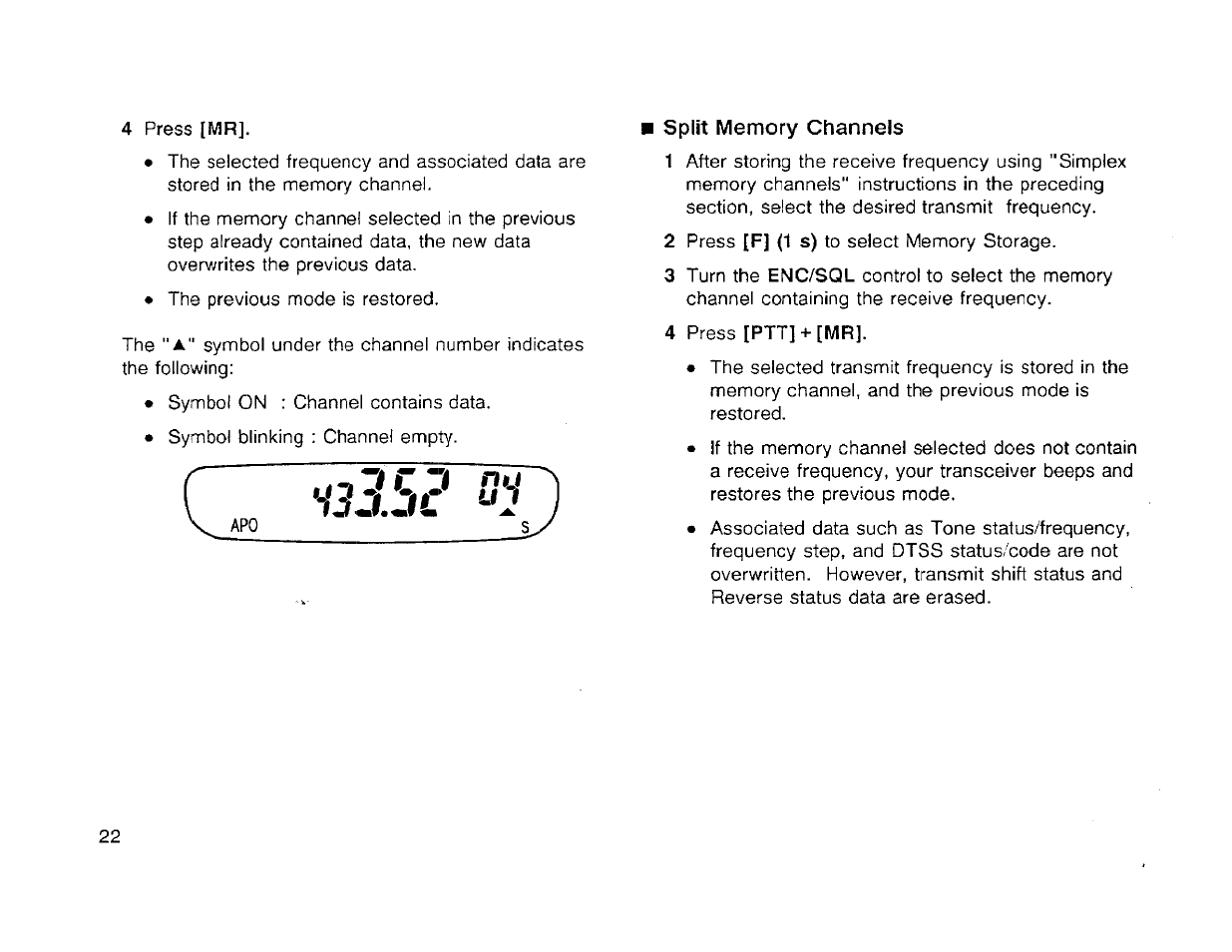 4 press [ptt] +[mr | Kenwood TH-42A User Manual | Page 28 / 78
