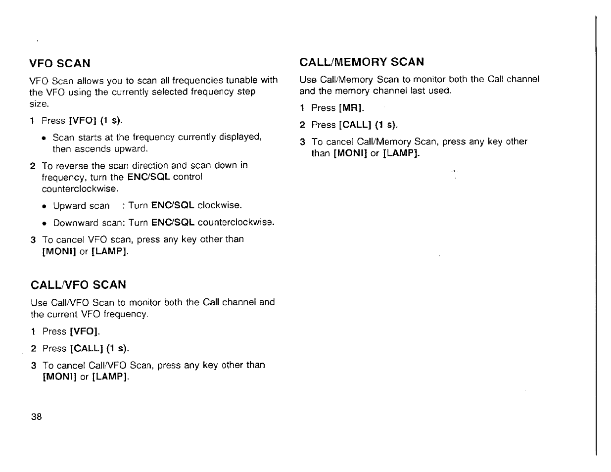 1 press [vfo] (1 s), 2 press [call] (1 s) | Kenwood TH-42A User Manual | Page 44 / 78