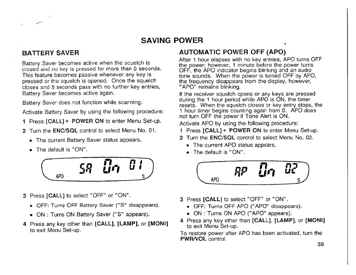 Saving power | Kenwood TH-42A User Manual | Page 45 / 78