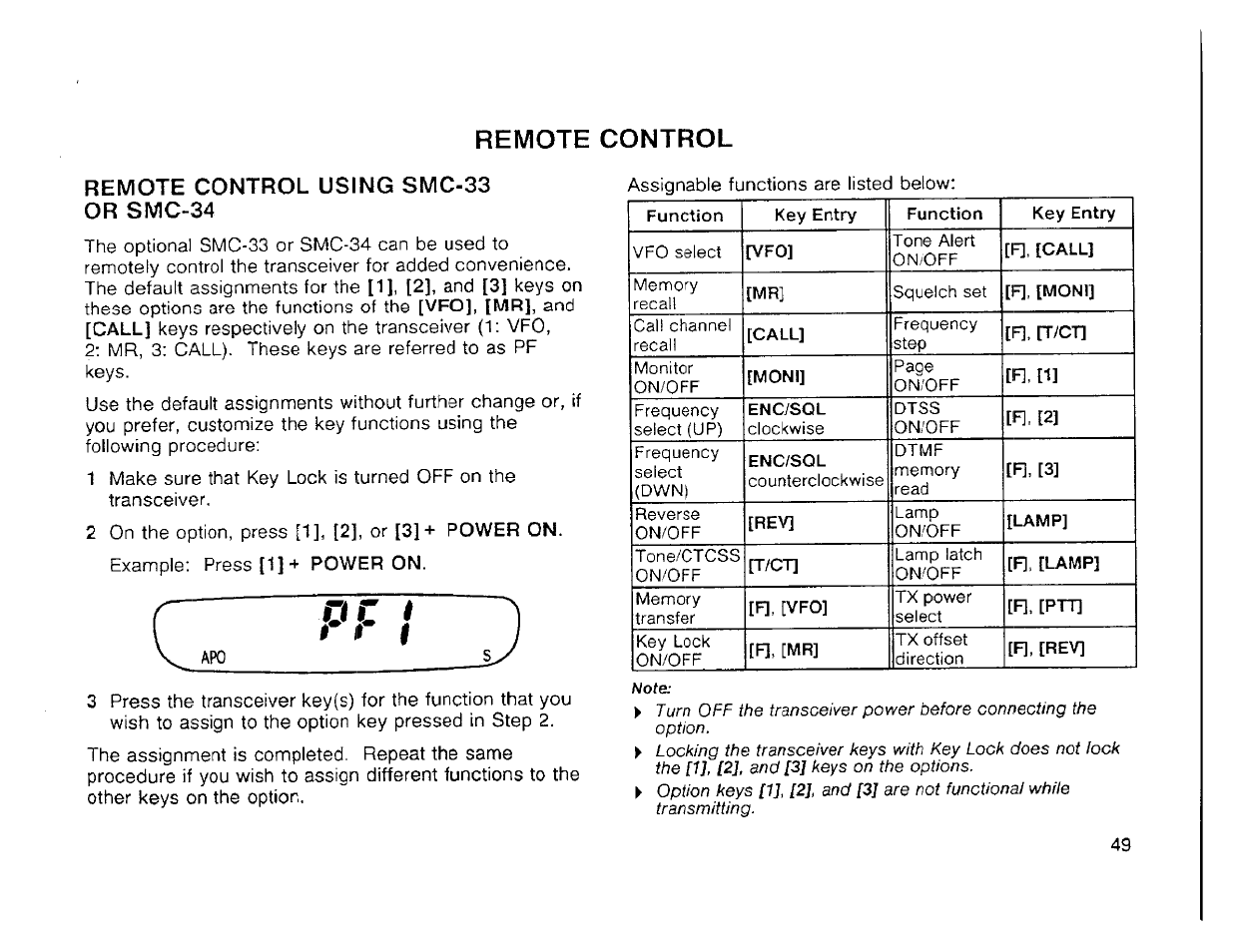 Remote control, O c t | Kenwood TH-42A User Manual | Page 54 / 78