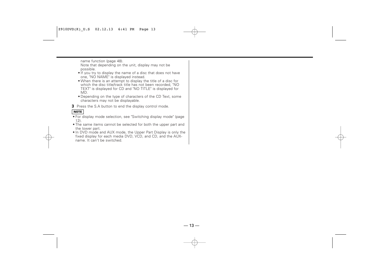 Kenwood Z910DVD[R] User Manual | Page 13 / 71