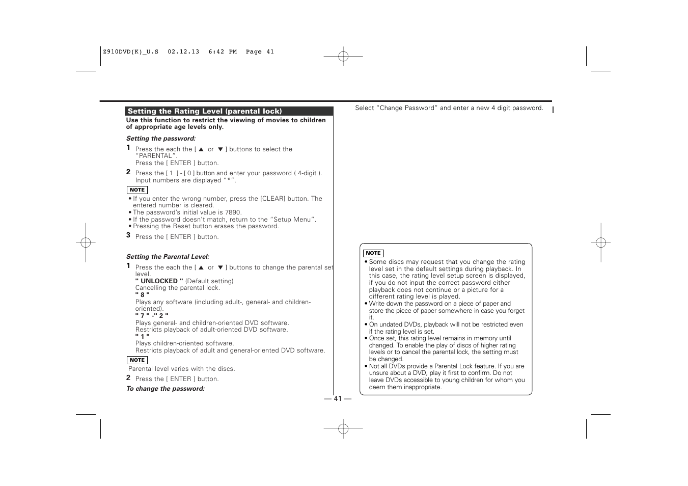 Kenwood Z910DVD[R] User Manual | Page 41 / 71