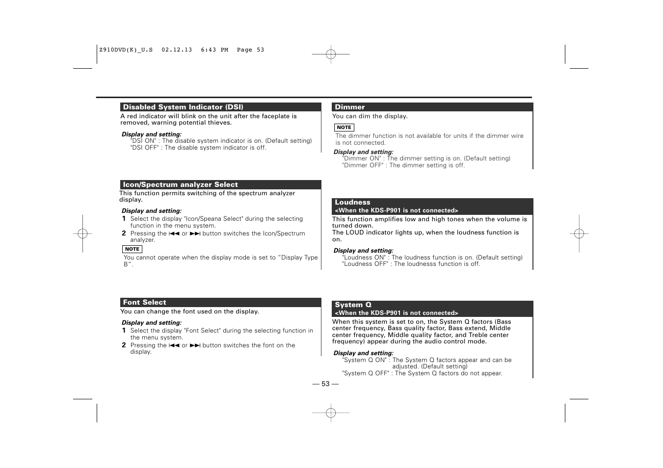 Kenwood Z910DVD[R] User Manual | Page 53 / 71