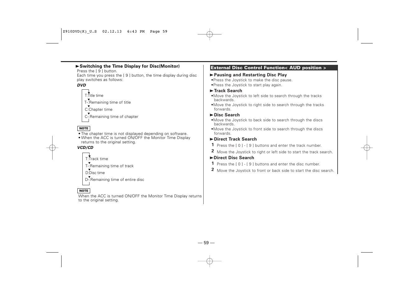 Kenwood Z910DVD[R] User Manual | Page 59 / 71