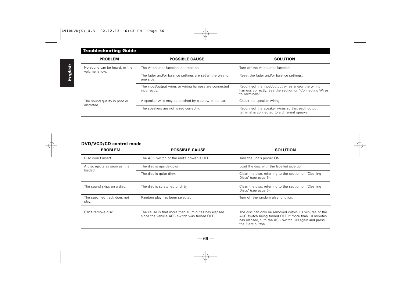 Kenwood Z910DVD[R] User Manual | Page 66 / 71