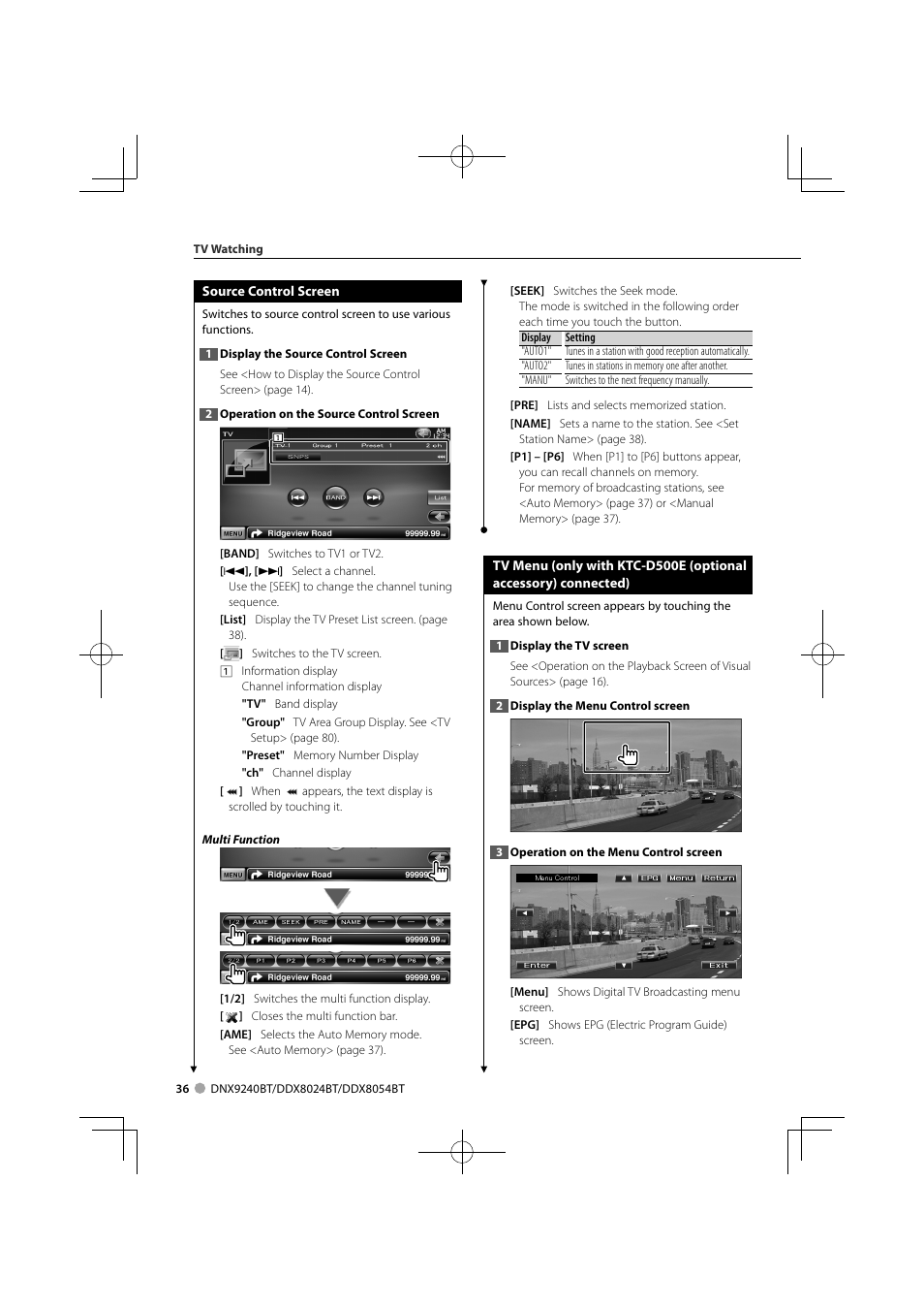 Kenwood DDX8024BT User Manual | Page 36 / 100