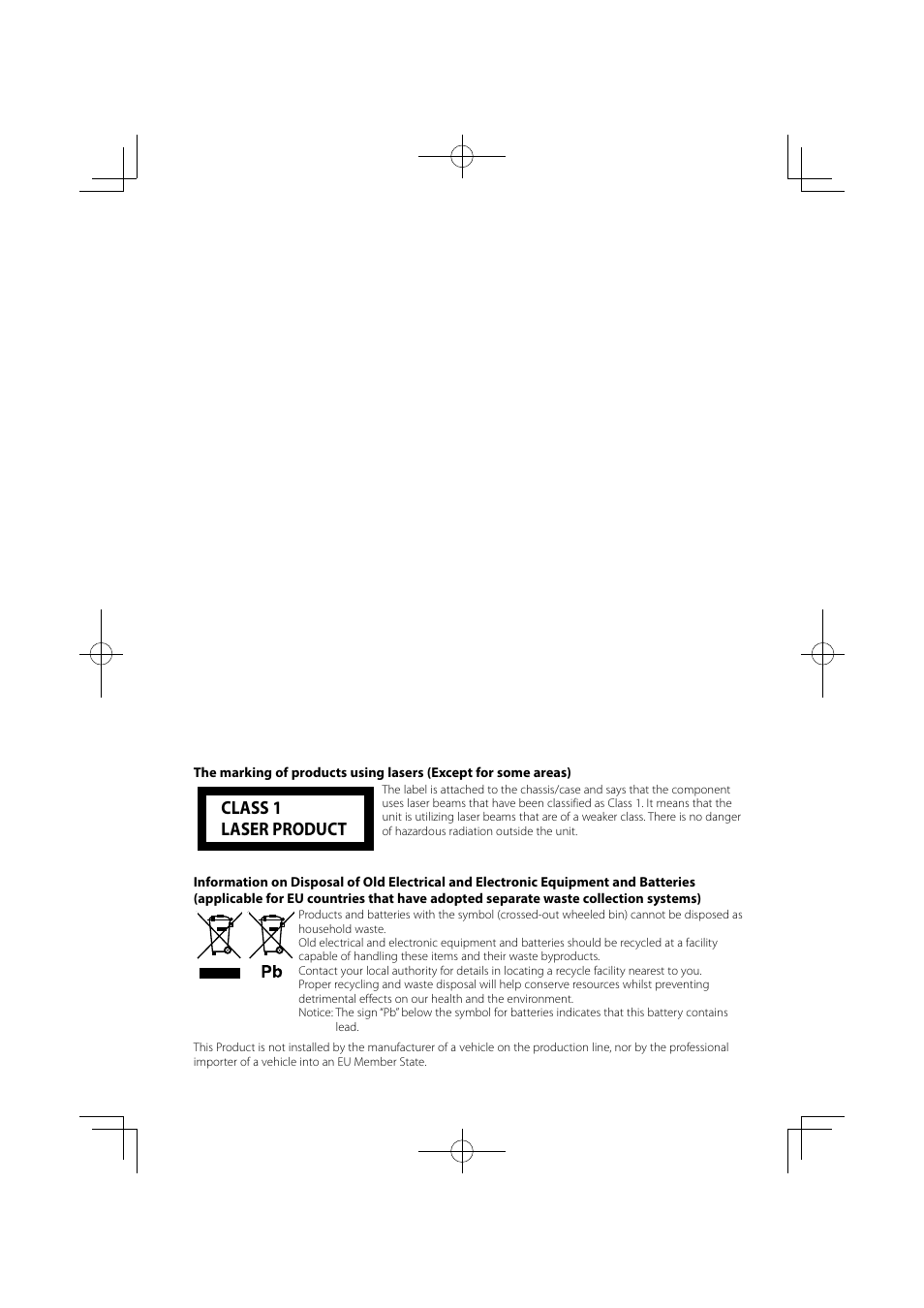 Class 1 laser product | Kenwood DDX8024BT User Manual | Page 96 / 100