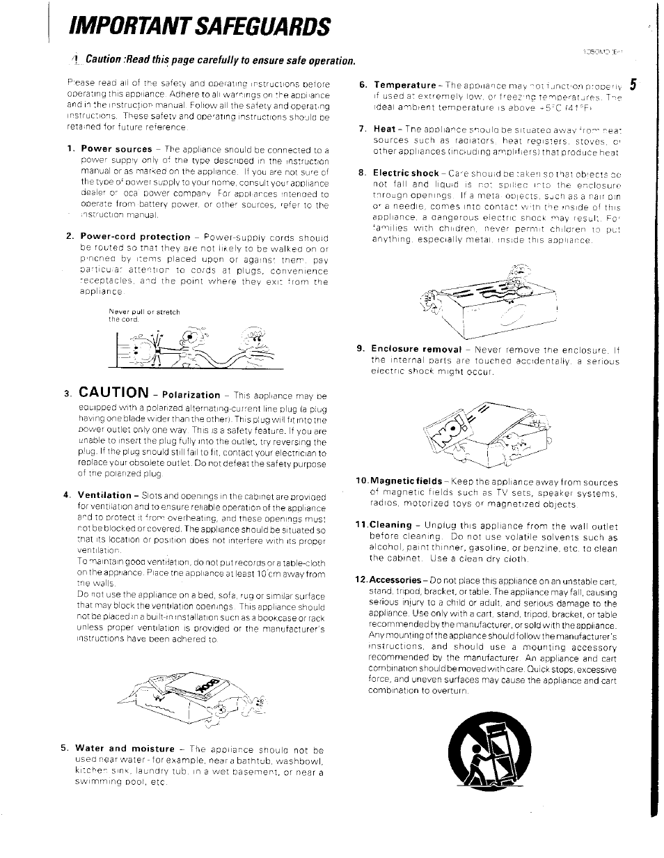 Important safeguards, Caution | Kenwood BJV140Z User Manual | Page 5 / 54
