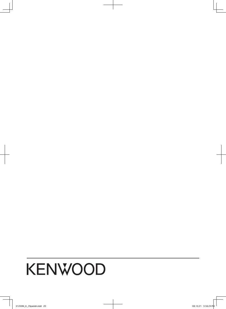 Kenwood X1200M User Manual | Page 20 / 20