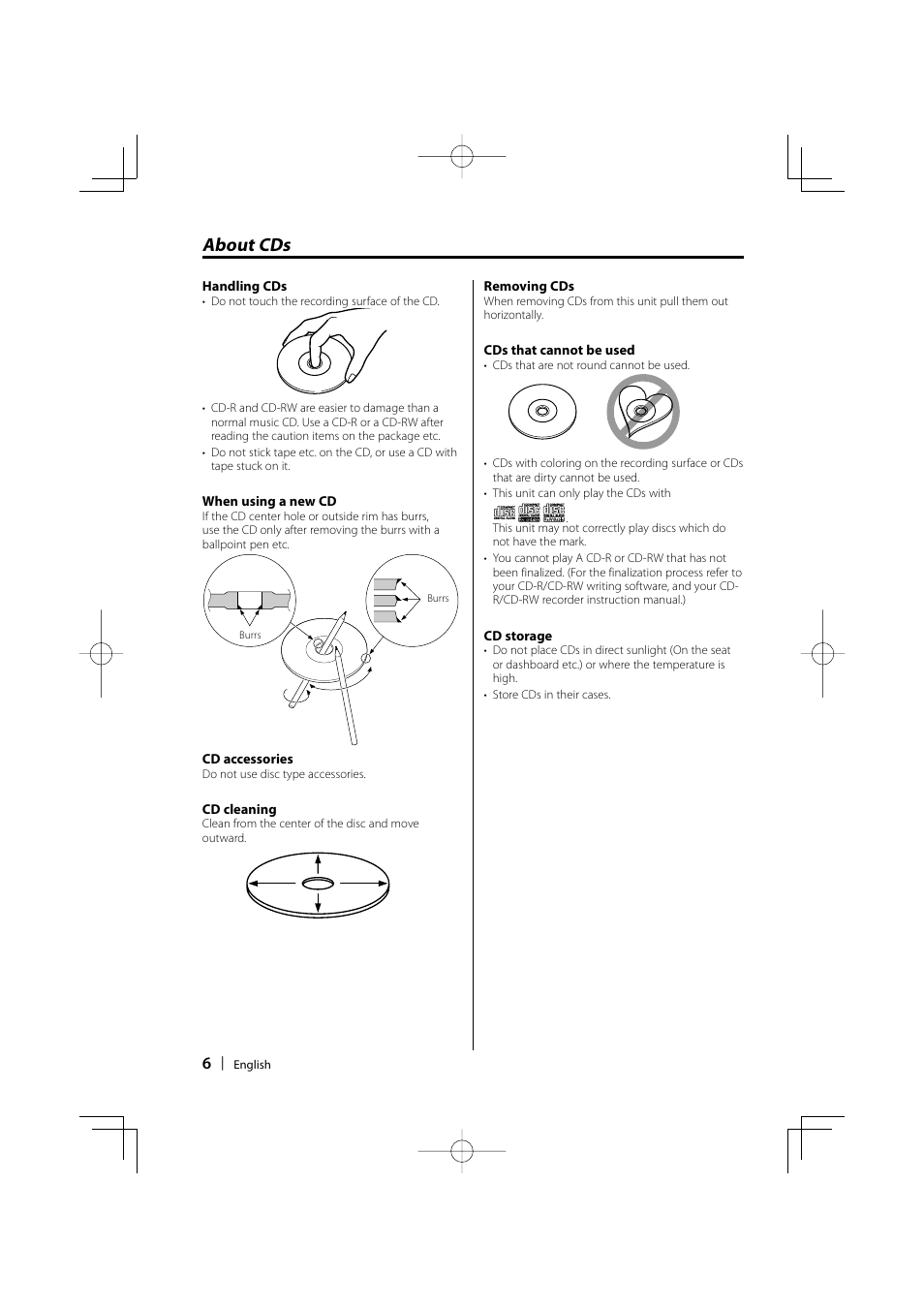About cds | Kenwood KDC-1032 User Manual | Page 6 / 22