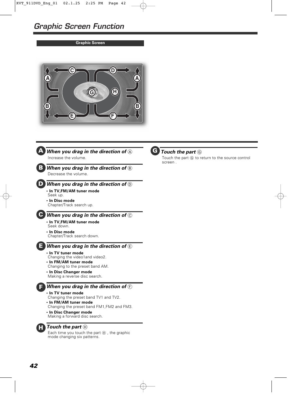 Graphic screen function | Kenwood KVT-911DVD User Manual | Page 42 / 68