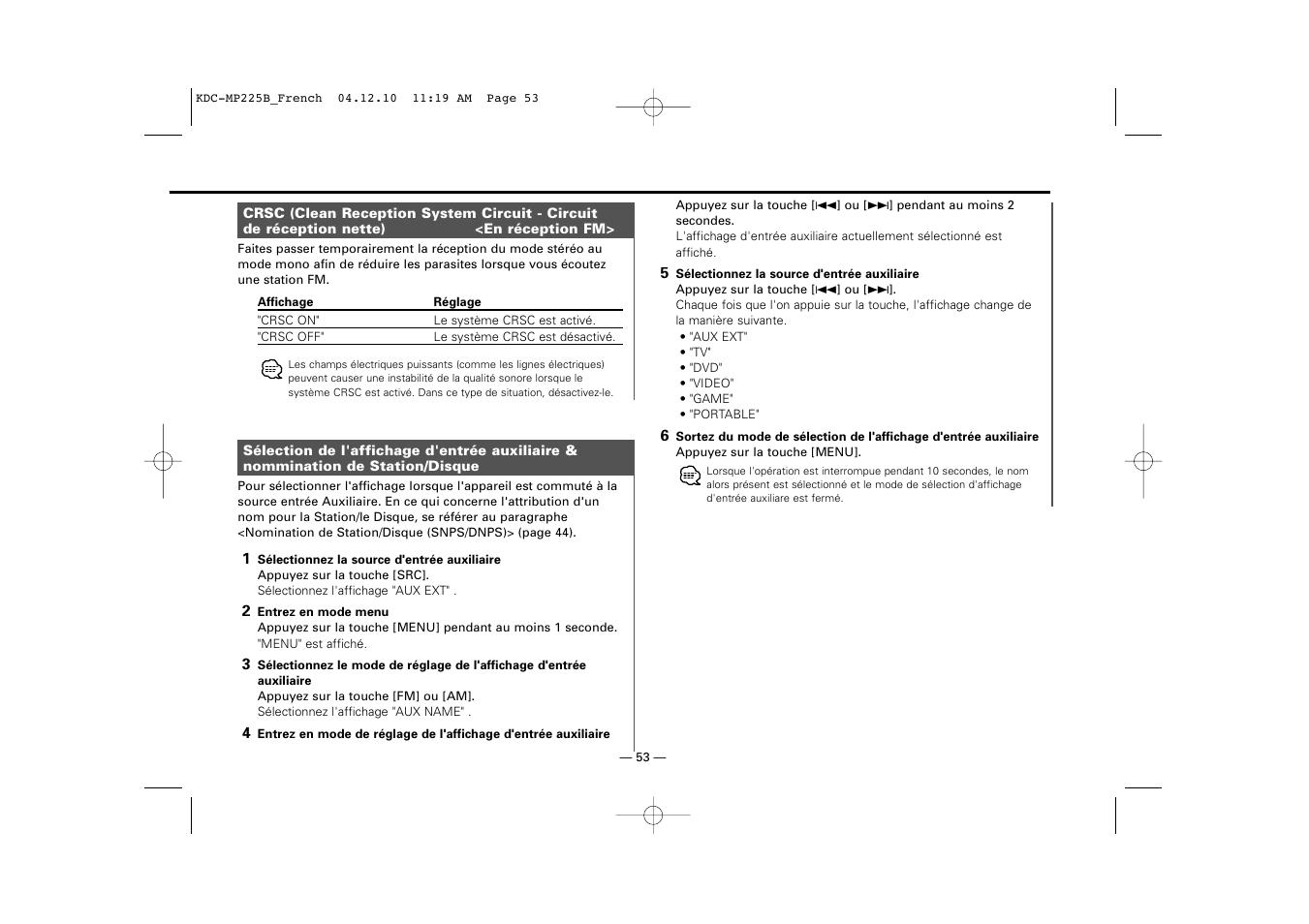 Kenwood KDC-225 User Manual | Page 53 / 96
