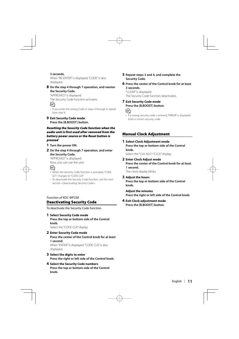 Kenwood KDC-138 User Manual | Page 11 / 56