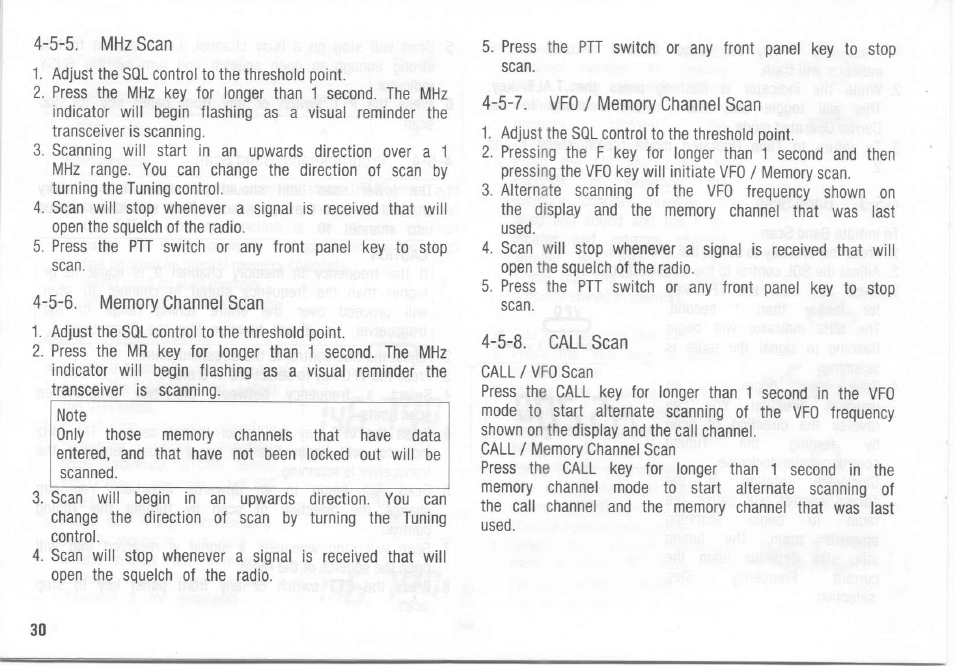 5-8. call scan | Kenwood TH-26A User Manual | Page 30 / 50