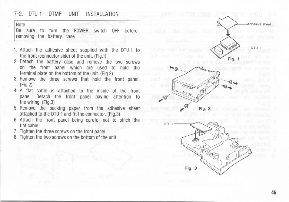 2. dtu-1 dtmf unit installation | Kenwood TH-26A User Manual | Page 45 / 50