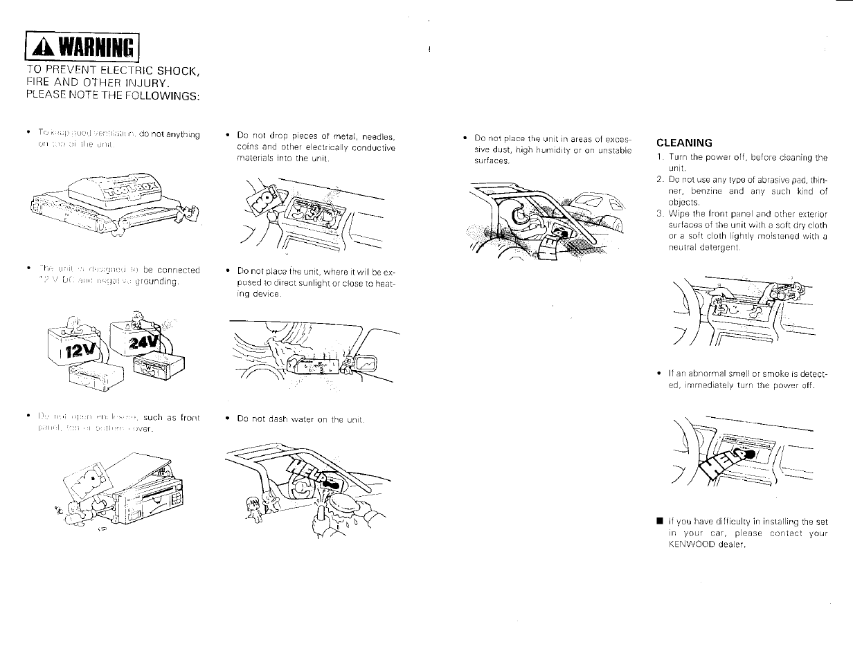 A warning | Kenwood KAC-821 User Manual | Page 6 / 6