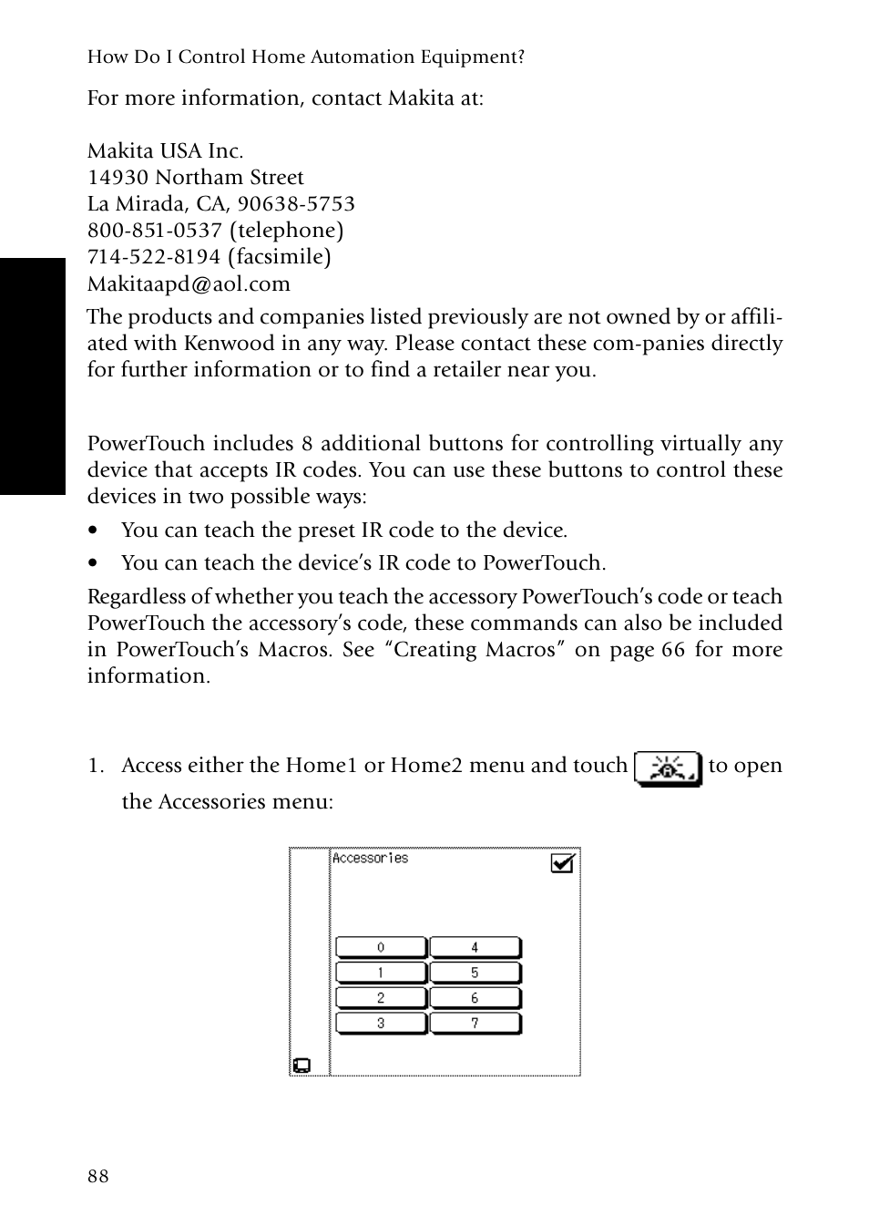 Accessories control | Kenwood VR-5900 User Manual | Page 96 / 118