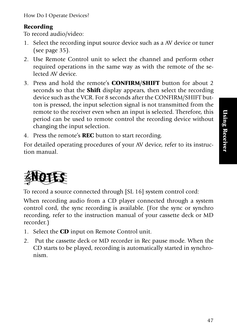 Recording | Kenwood VR-5090 User Manual | Page 55 / 88