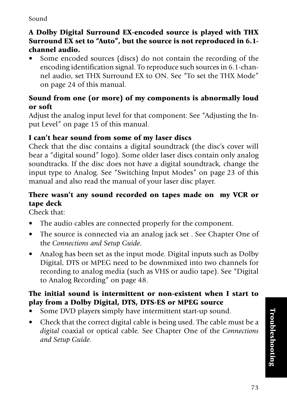 I can’t hear sound from some of my laser discs | Kenwood VR-5090 User Manual | Page 81 / 88