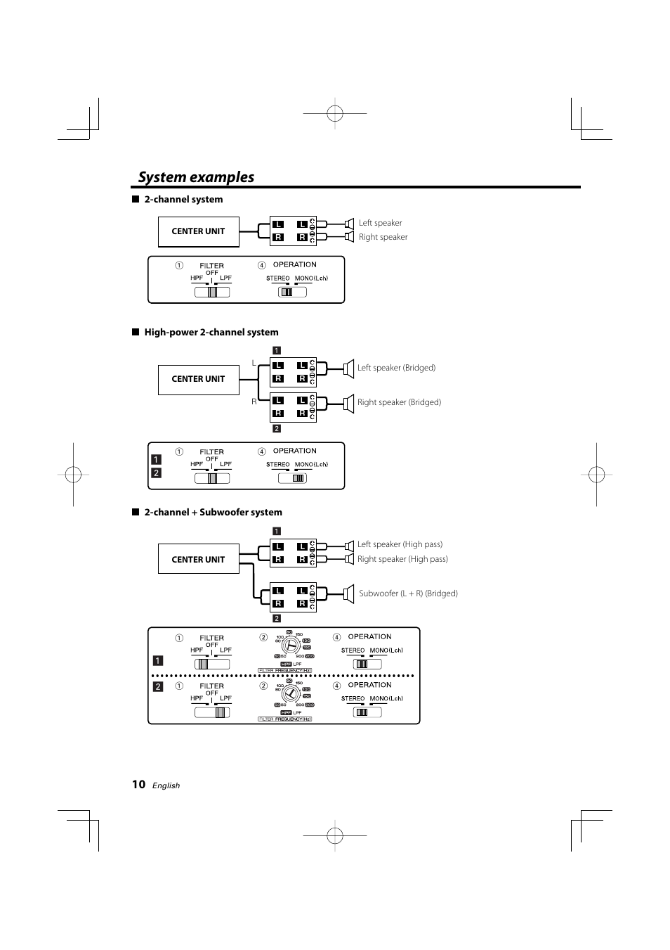 System examples | Kenwood KAC-6202 User Manual | Page 10 / 14