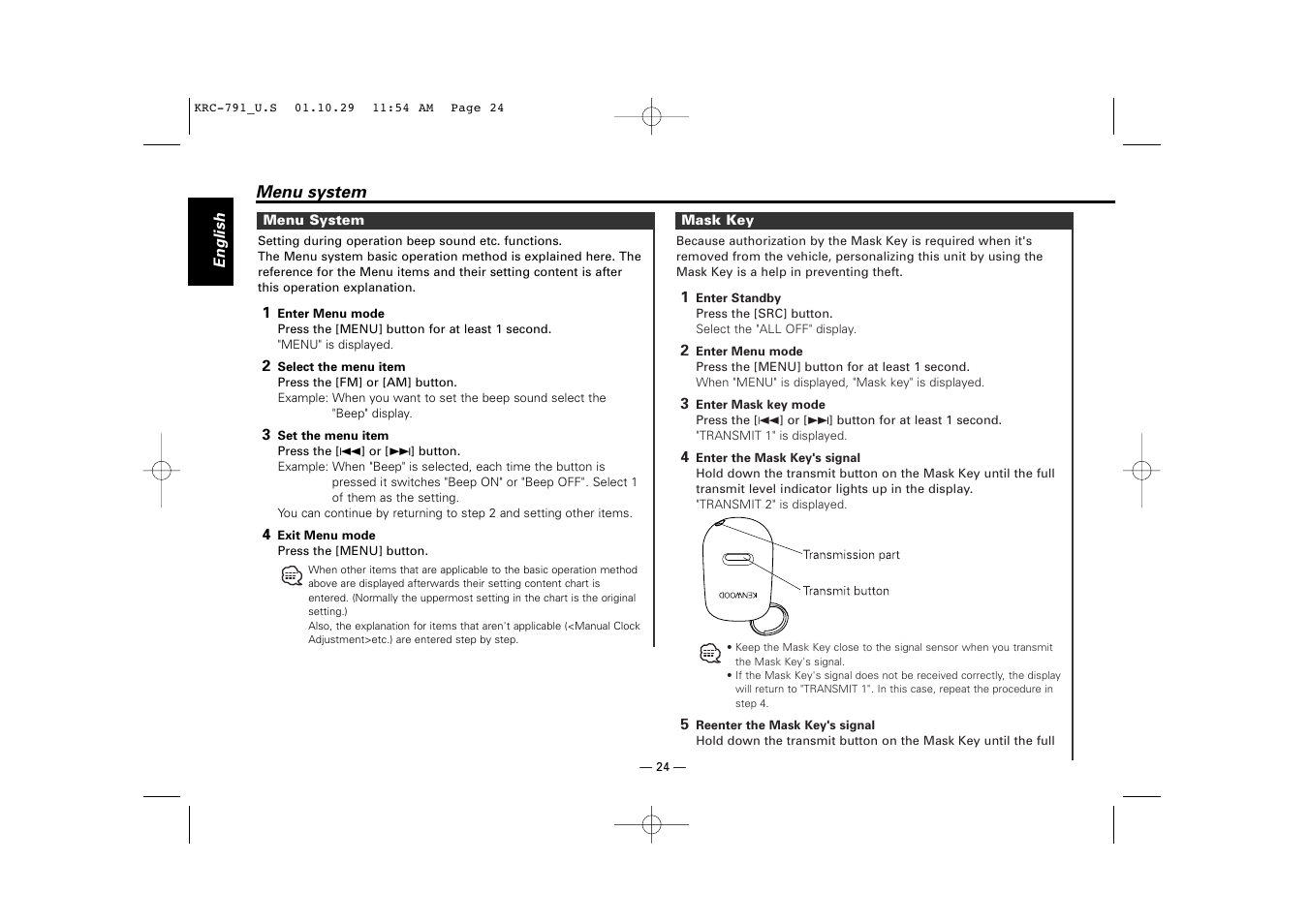 Kenwood KRC-791 User Manual | Page 24 / 42