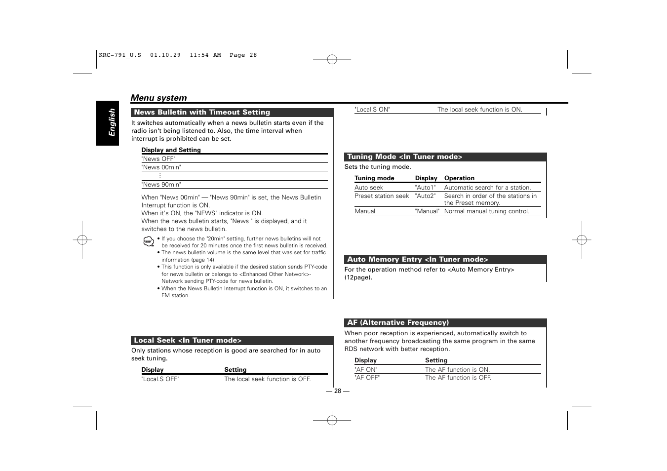 Kenwood KRC-791 User Manual | Page 28 / 42