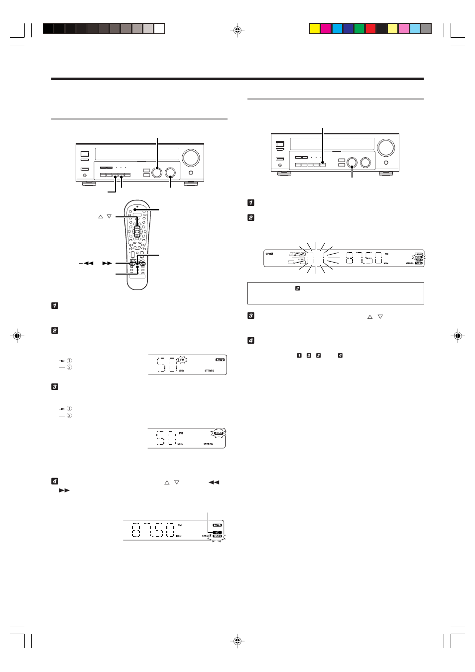 Listening to radio broadcasts, Tuning radio stations, Presetting radio stations manually | Kenwood VR-716 User Manual | Page 21 / 40