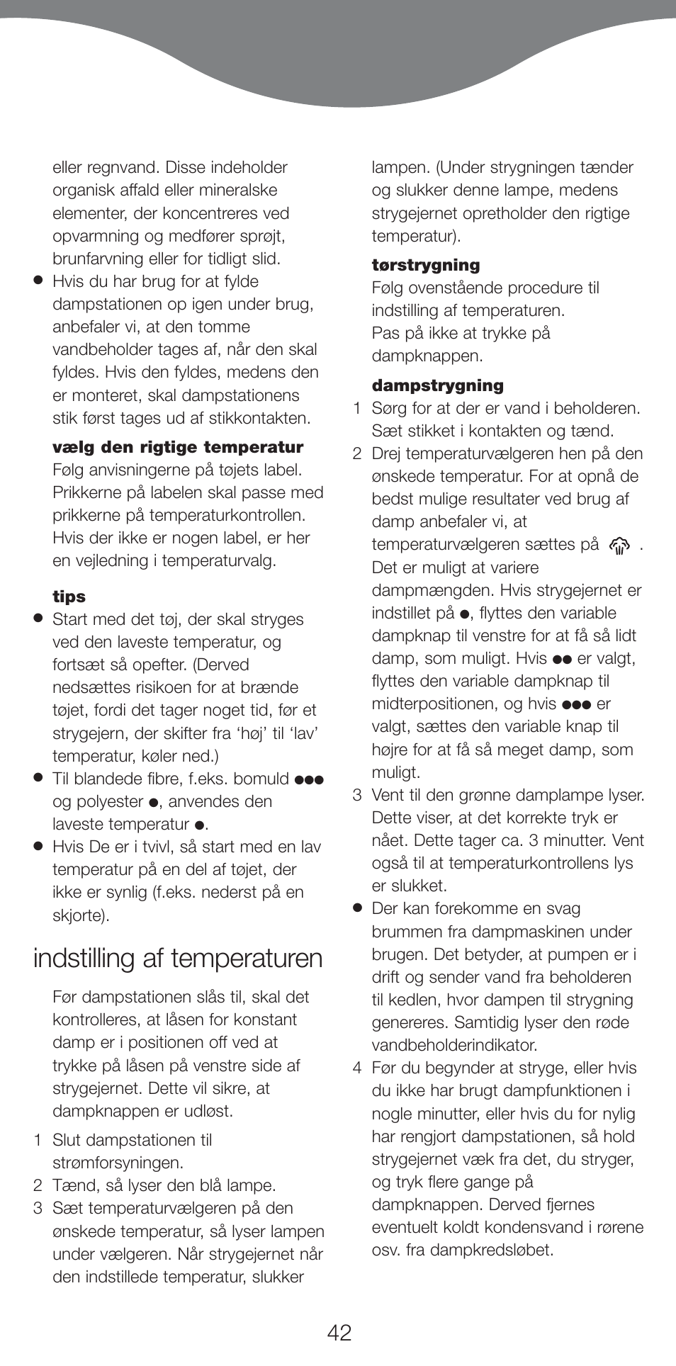 Indstilling af temperaturen | Kenwood IC800 User Manual | Page 45 / 105