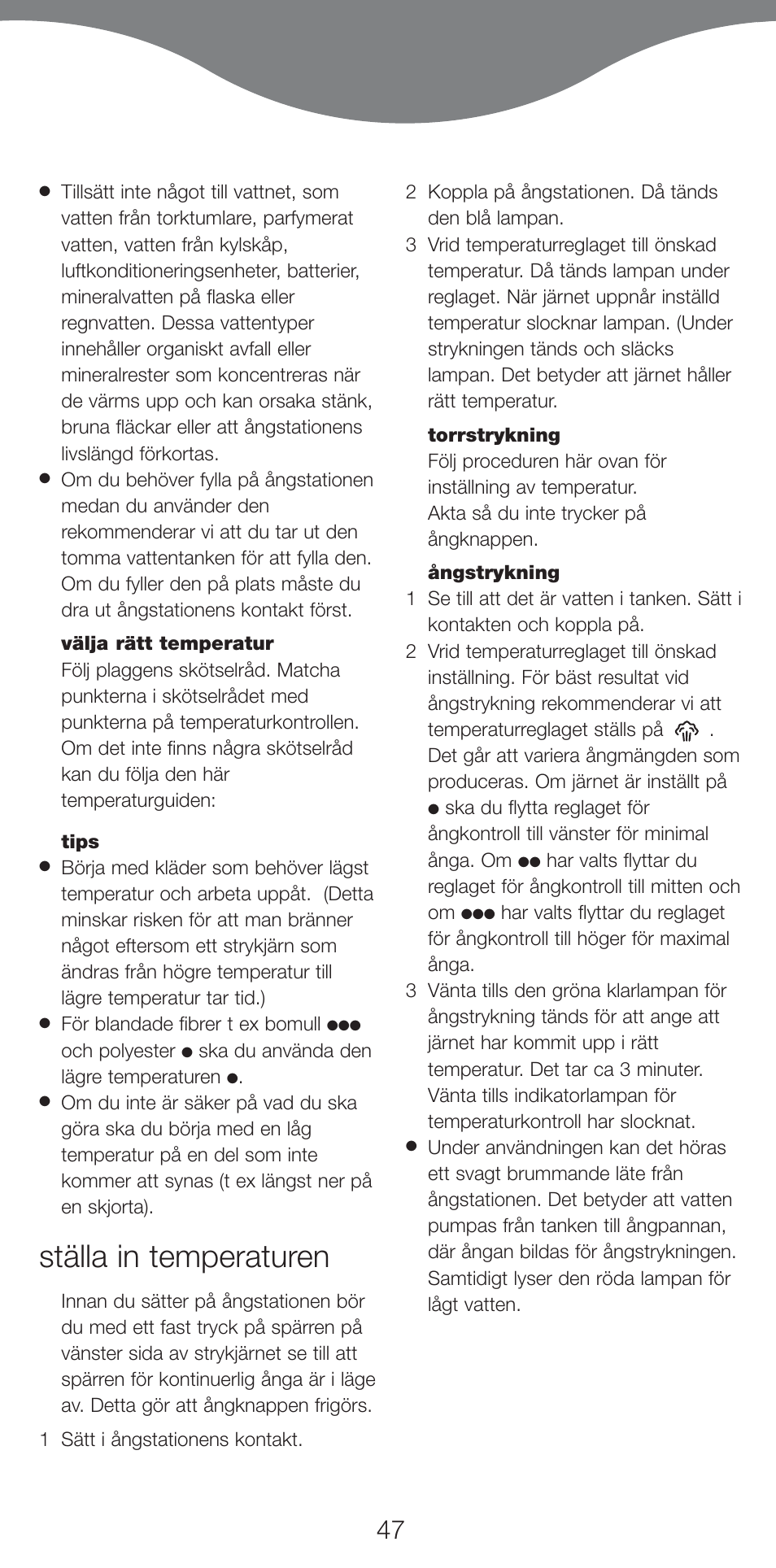 Ställa in temperaturen | Kenwood IC800 User Manual | Page 50 / 105