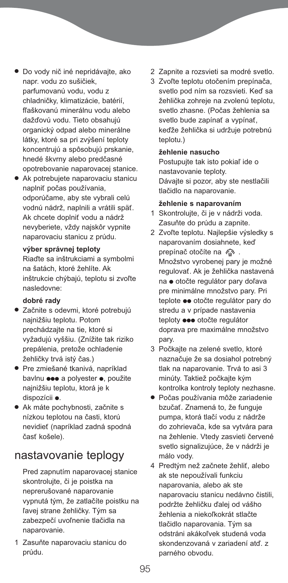 Nastavovanie teplogy | Kenwood IC800 User Manual | Page 98 / 105