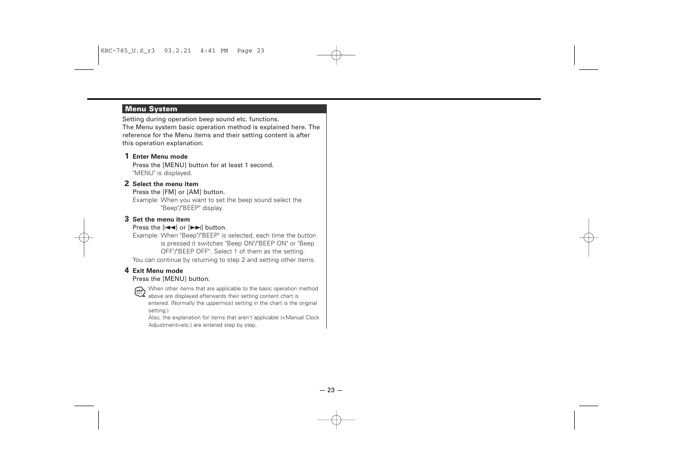 Kenwood KRC-765 User Manual | Page 23 / 42