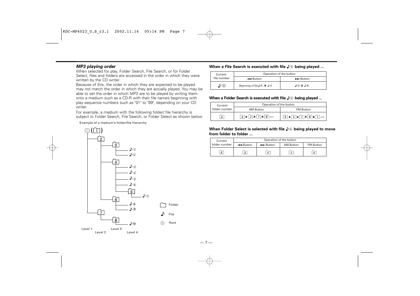 Kenwood KDC-MP4023 User Manual | Page 7 / 32