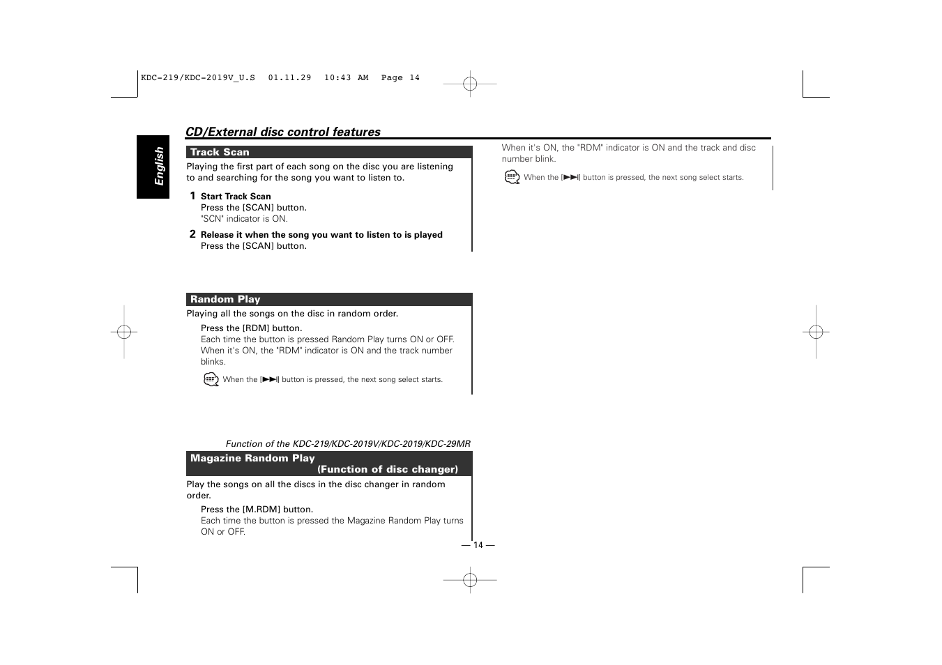 Kenwood KDC-2019V User Manual | Page 14 / 25