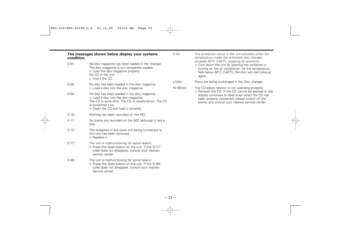 Kenwood KDC-2019V User Manual | Page 23 / 25